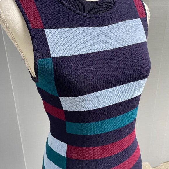 Stunning Vince Camuto Color Block Knit Sheath Dress - Picture 7 of 11
